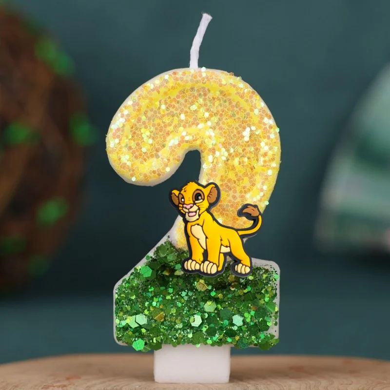 شمعة رقمية من Lion King Simba رقم 0-9 لوازم تزيين كعكة عيد ميلاد الأطفال مستلزمات إكسسوارات حفلات الرسوم المتحركة #2