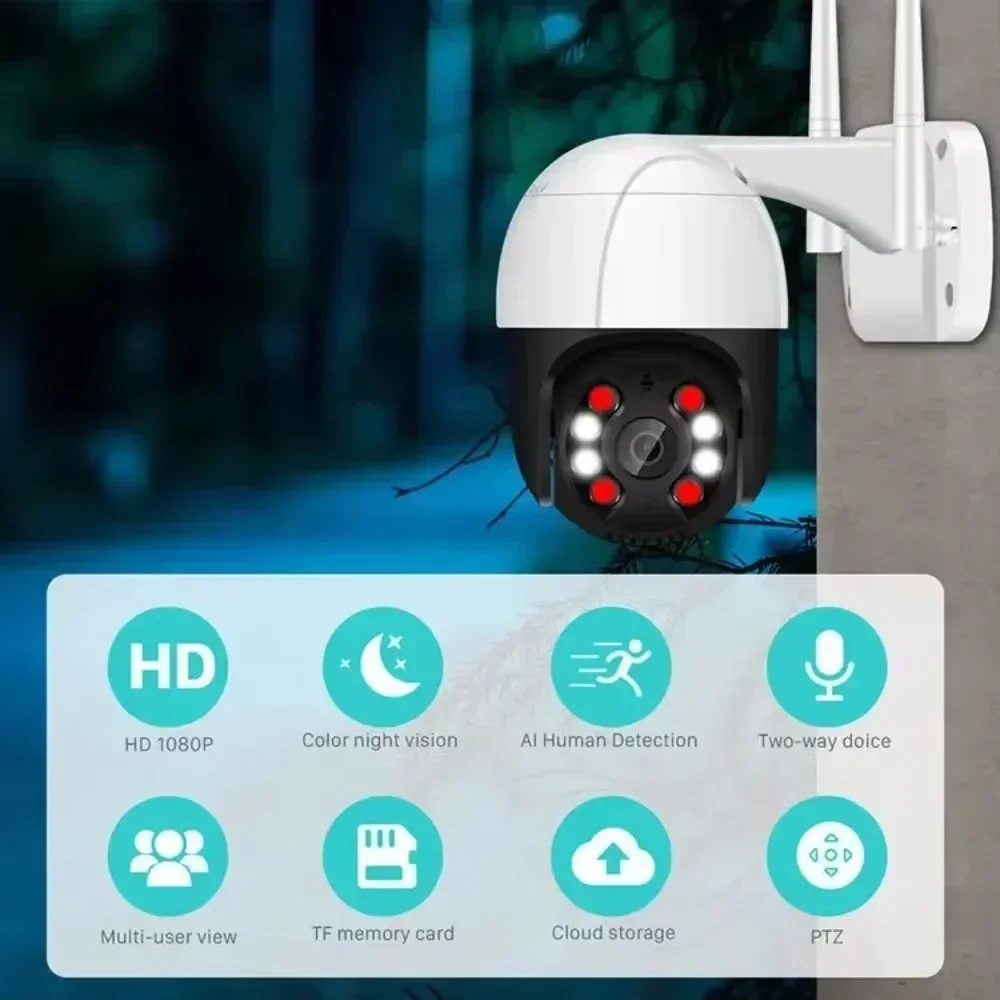 4K 1080P wireless wifi camera AI intelligent detection two-way voice security protection HD 360° panoramic rotation IP camera