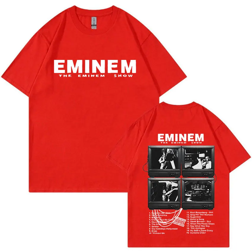 Rapper Eminem World Tour Graphic T Shirts Men\'s Women Hip Hop Trend T-shirt Summer Fashion Cotton Oversized Tee Shirt Streetwear