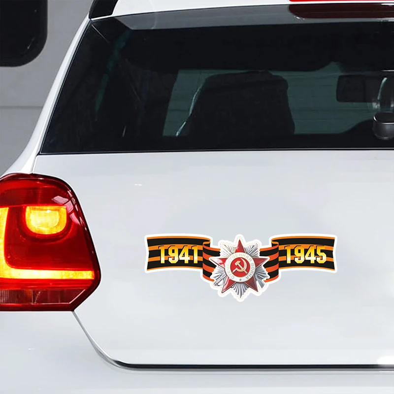 S62307# наклейка на авто 9 мая лента Car Sticker Waterproof Vinyl Decal Car Accessories Decor Pegatinas Para Coche