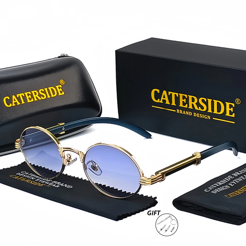 CATERSIDE Neue kleine runde Sonnenbrille mit Sehstärke für Männer und Frauen, individuelle optische Gläser, Retro-Myopie-Brille, für Reisen und den täglichen Gebrauch – Detail 6