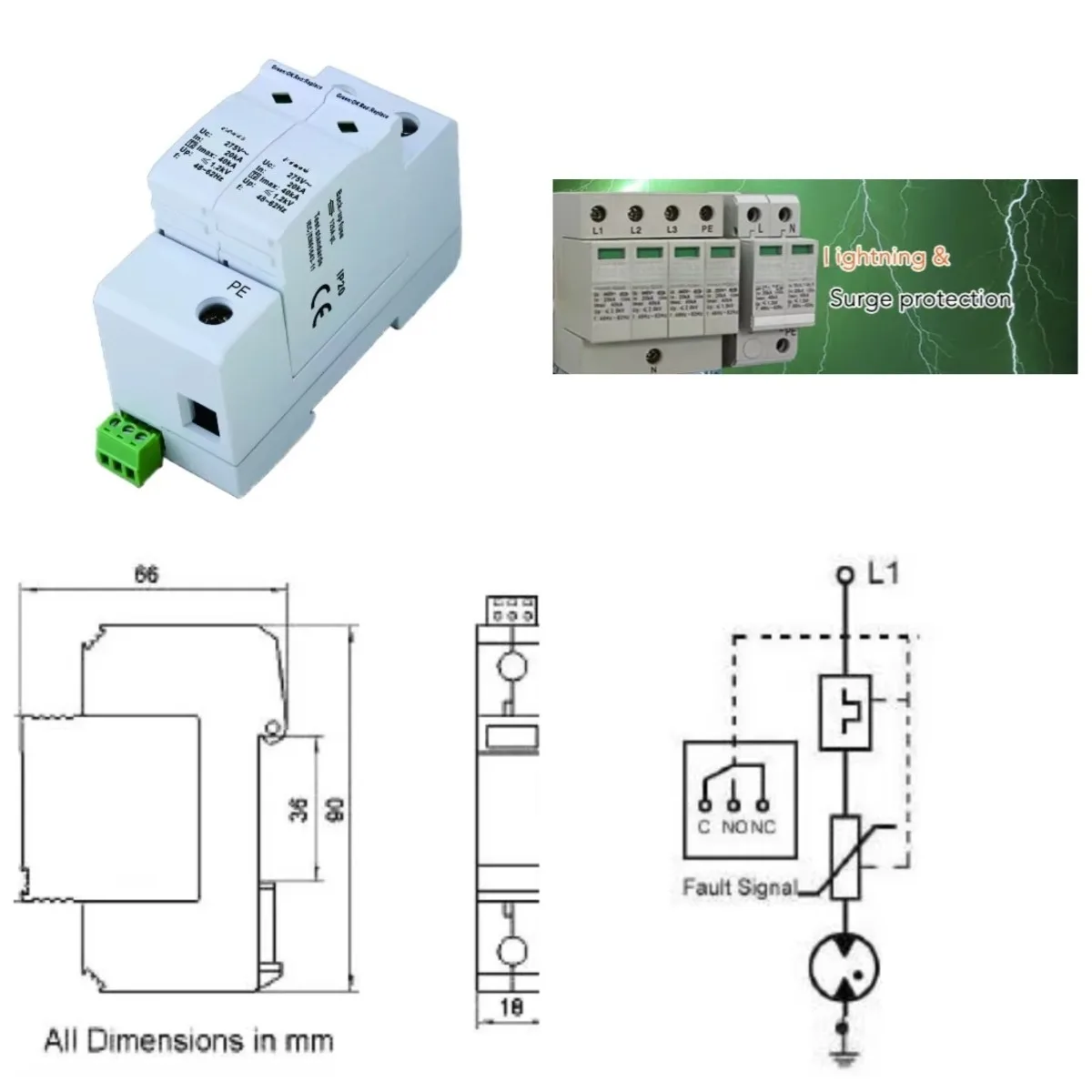 Low Voltage Power Supply SPD Surge Protector Type 2 Lightning Surge Protection Device