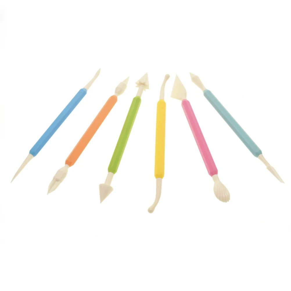 9Pcs Cake Carving Pens Set Baking Tools Kit Double-Ended Plastic Fondant Cutter Decorating Tools for Cake Cookie Craft