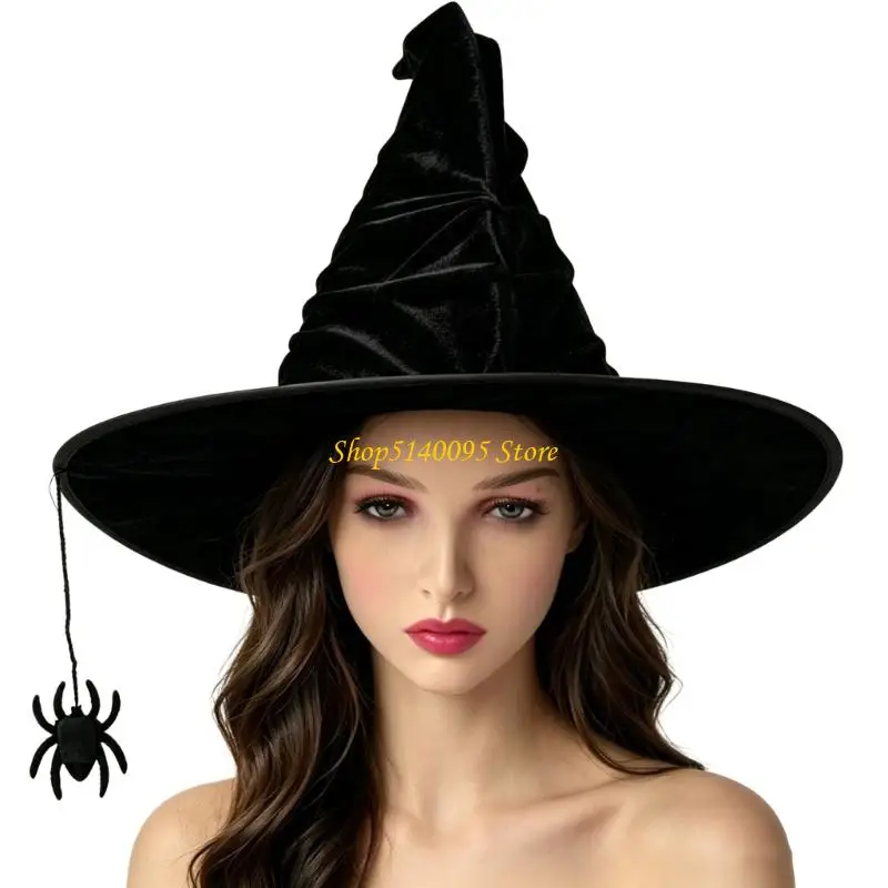 DXAE Pointed Wizard Hat Halloween Cosplay Witch Hat for Stage Show and Photoshoots