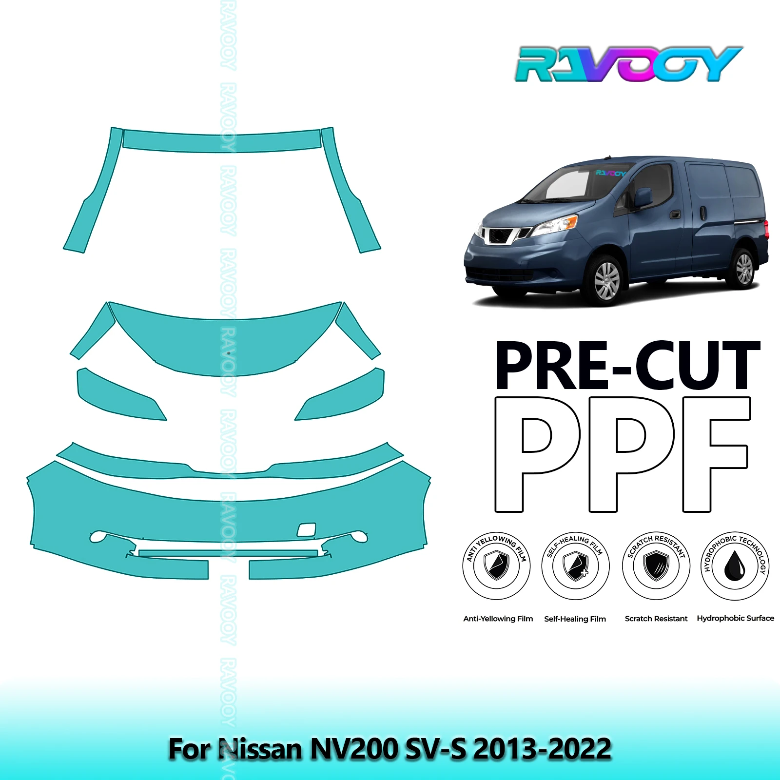 

Car Front Kit Clear Bra Precut PPF Paint Protection Film For Nissan NV200 SV-S 2013-2022