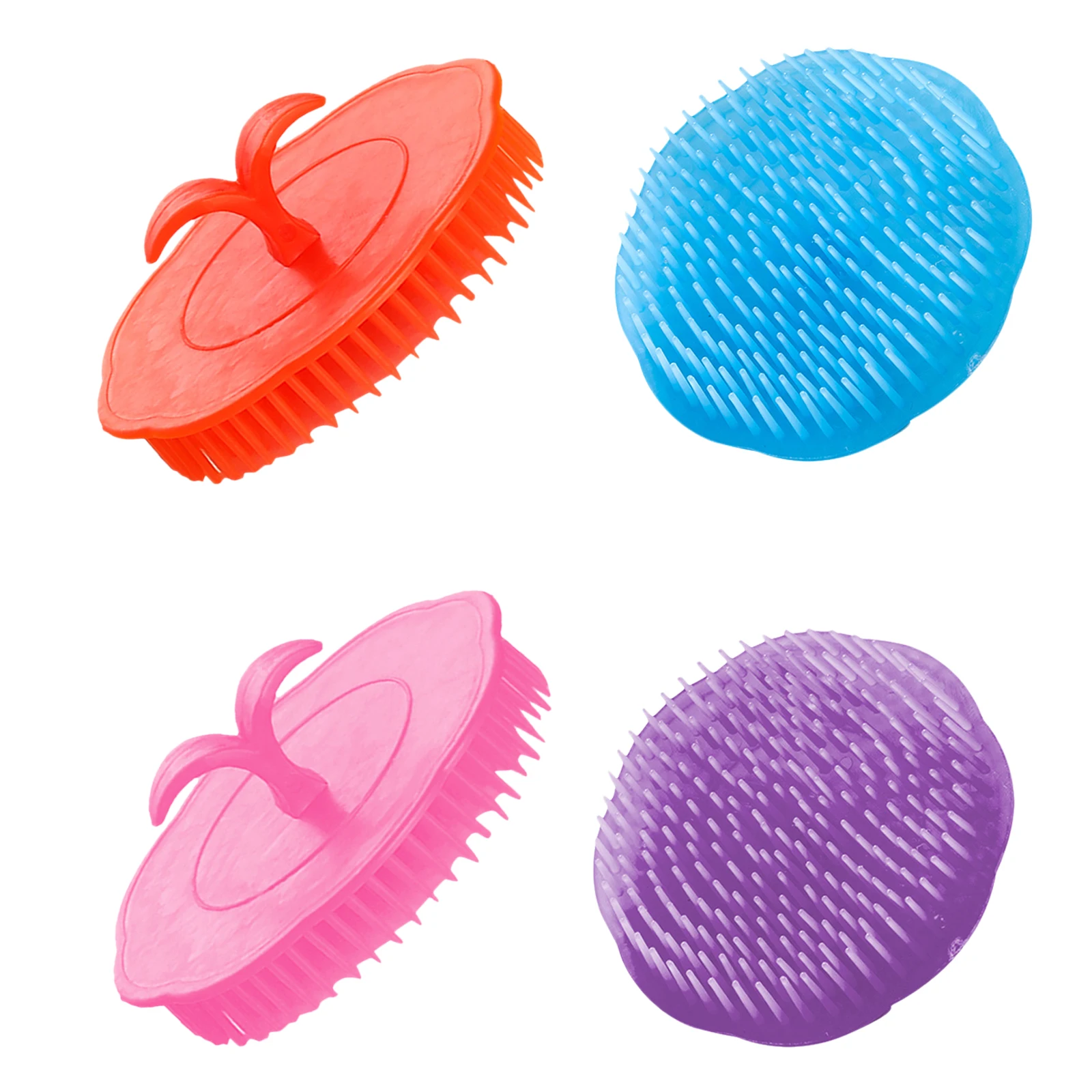 

4Pcs Shampoo Brush Scalp Massager Hair Care Head Scrubber Shower Hair Scalp Massage Brush for Oil Control Head Scrubber