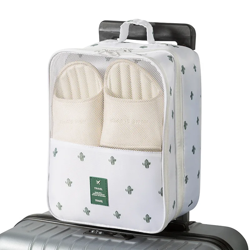 

Cactus Design Shoe Bag Holds 3 Pair of Shoes for Travel and Daily Use Storage Pouch SHOE ORGANIZING Perfect Shoe BAG