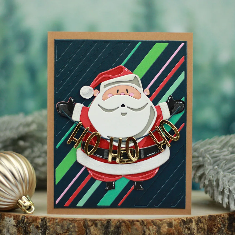 Christmas Santa Greetings Reindeer Sleigh Cutting Die Set For DIY Scrarpbooking Craft Card Making Festive Gatherings Diecut