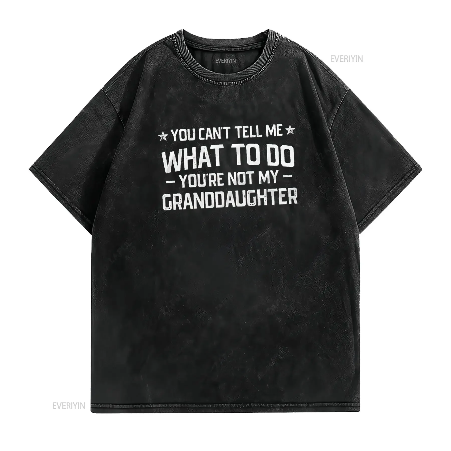 Mens Grandpa T Shirt You Cant Tell Me What To Do Aren My Grand Daughter Granddaughter Papa Black Medium vintage Washed