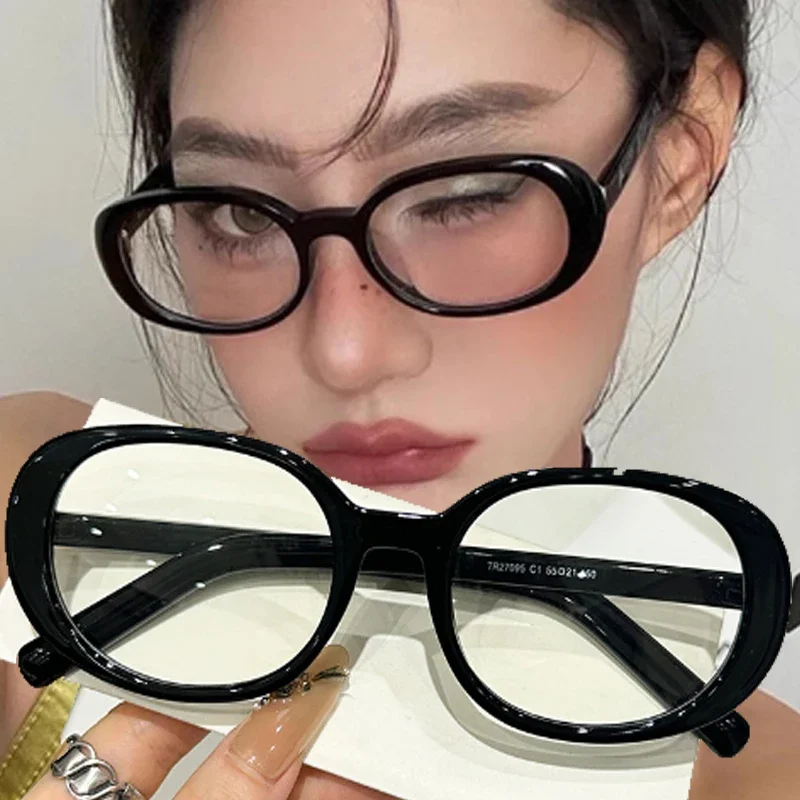 

Y2K Glasses Women Retro Oversized Square Frame Eyewear Fashion Black Red Spectacles Anti Blue Light Computer Reading Eyeglasses