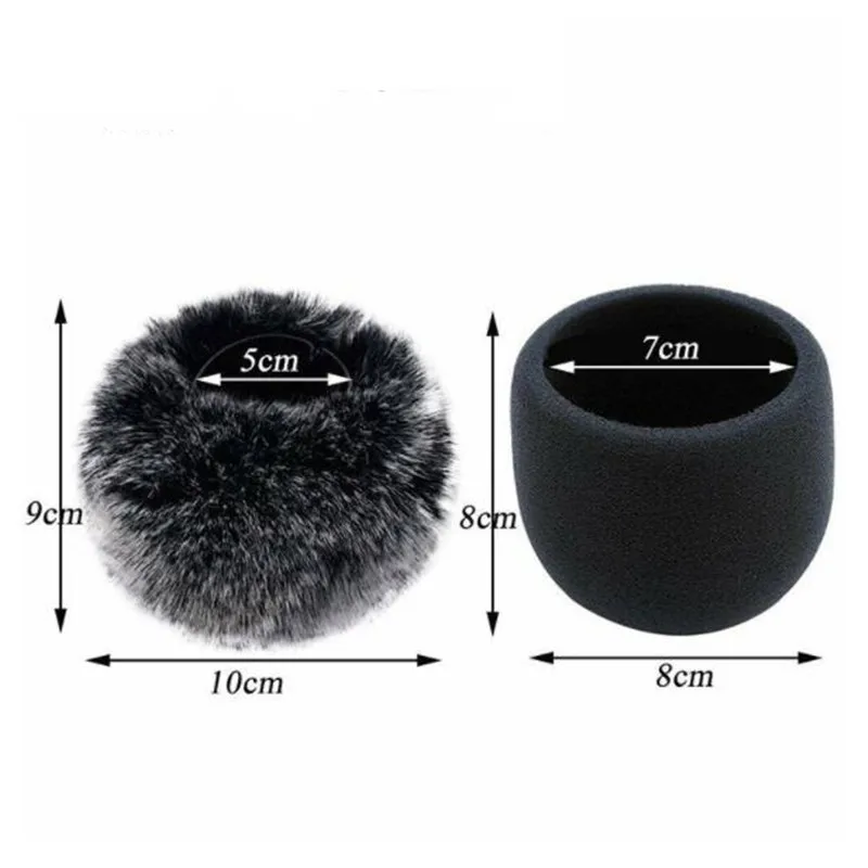 1PC Foam Microphone Windscreen with Furry Windscreen Muff, Mic Wind Cover Pop Filter for Blue Yeti, Blue Yeti Pro USB Microphone