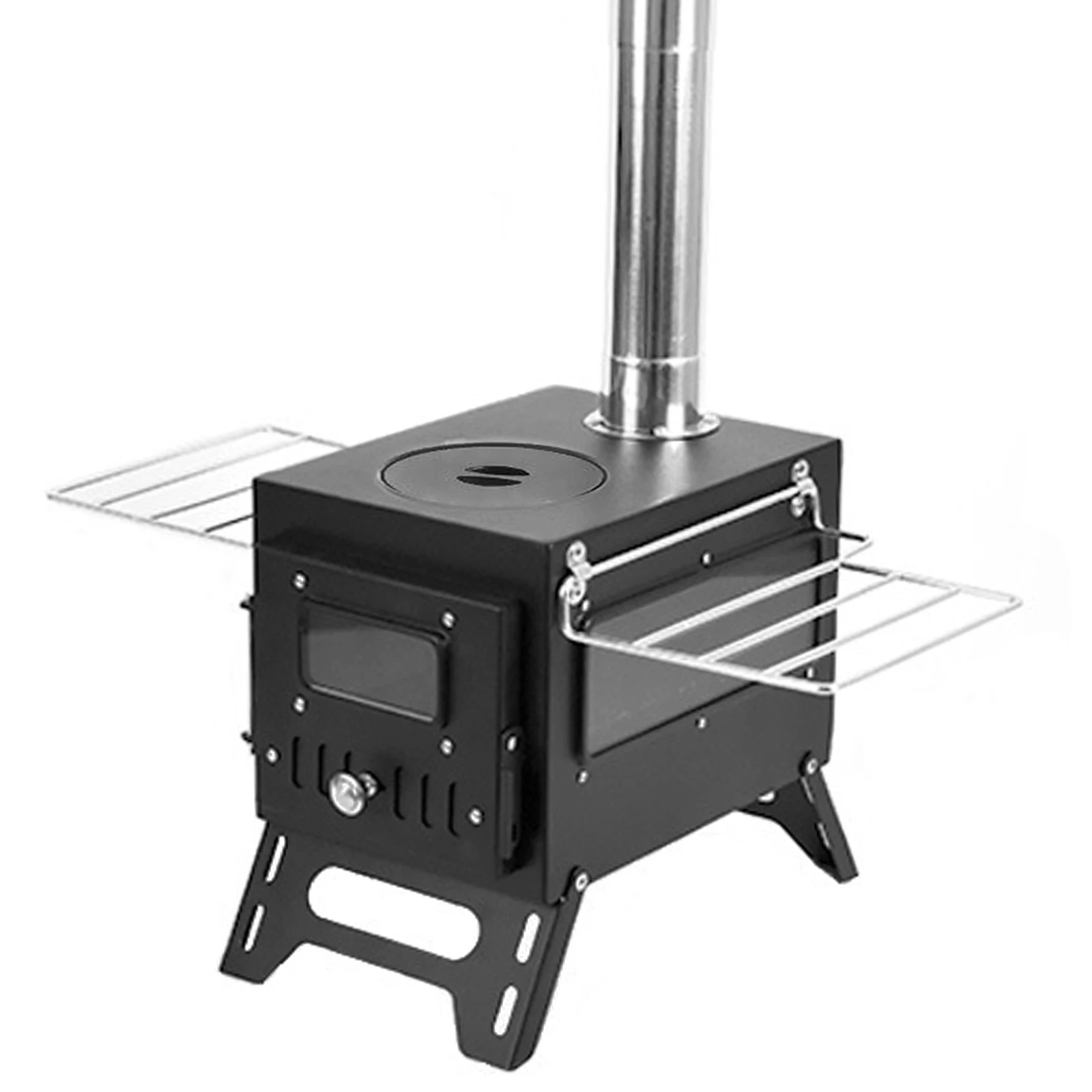 Outdoor Camping Houtkachel Houtverbrandingskachel RVS Opvouwbare Verwarming met Tentvuurvenster Patiohaard Campfir