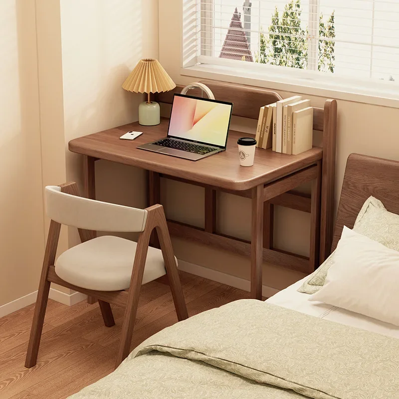 Solid Wood Foldable Small Size Computer Desk Simple Office Writing Desk Light Luxury Style Bedroom Small Narrow Desk