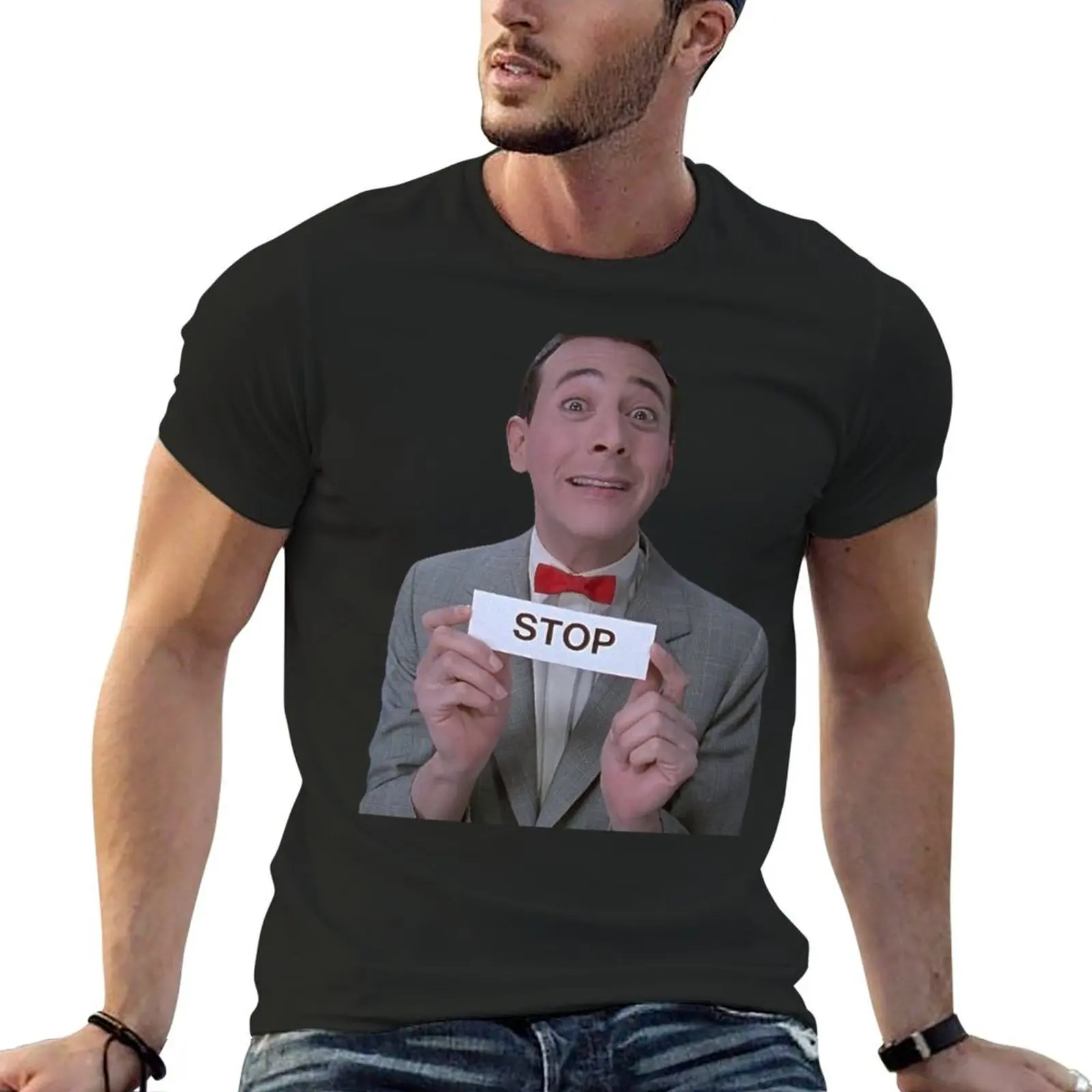 Pee-Wee says STOP T-Shirt graphic t shirt vintage designer shirts Men's t shirts