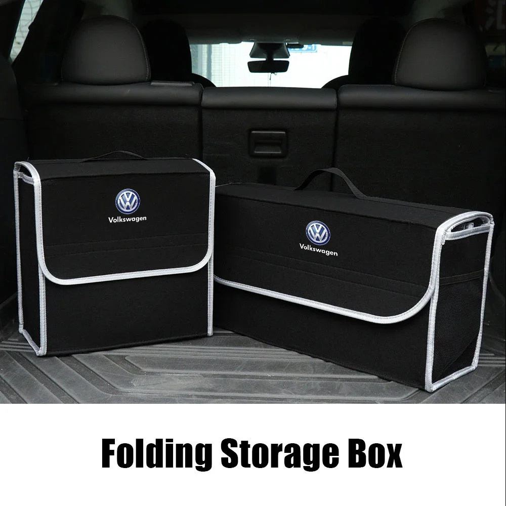 Car Soft Felt Storage Bag Organizer Cars Foldable Trunk For Volkswagen Jetta Lavida Polo Tiguan Golf-5 6 7 MK6 Car Accessories