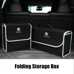 Car Soft Felt Storage Bag Organizer Cars Foldable Trunk For Volkswagen GTI R-Line R Polo Golf T5 Passat Magotan CC Santana GTS