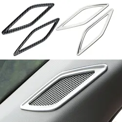 2Pcs Car Front Pillar Speaker Cover Frame for VW Volkswagen Tcross T-cross 2018 - 2023 Stainless Steel Sticker Accessories