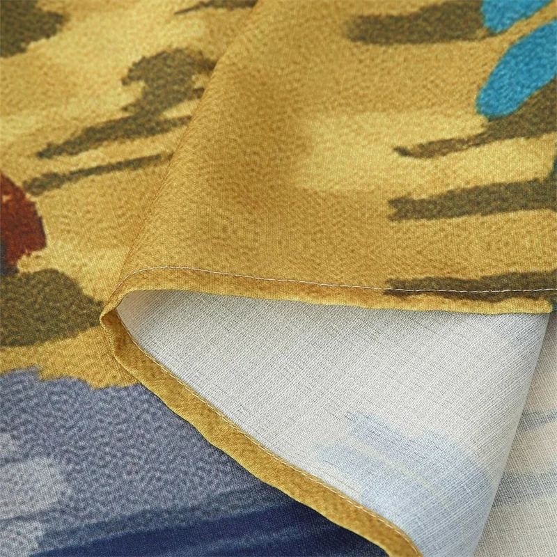 Keyanketian 2025 novo pintado à mão impressão plissado cintura elástica sem mangas vestidos midi estilo retro magro em camadas uma linha vestido longo