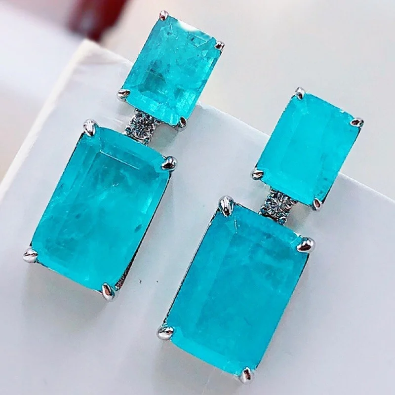 New palaiba Sapphire Earrings for women\'s elegant temperament  Earrings