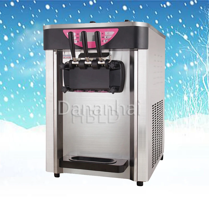 Commercial Triple Flavor Soft Ice Cream Machine Countertop Gelato Equipment for Catering Snack Business