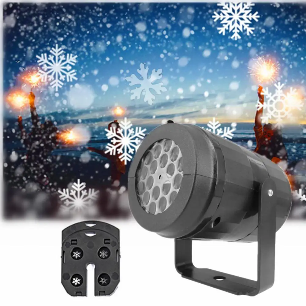 Lampu Natal proyektor lampu salju LED