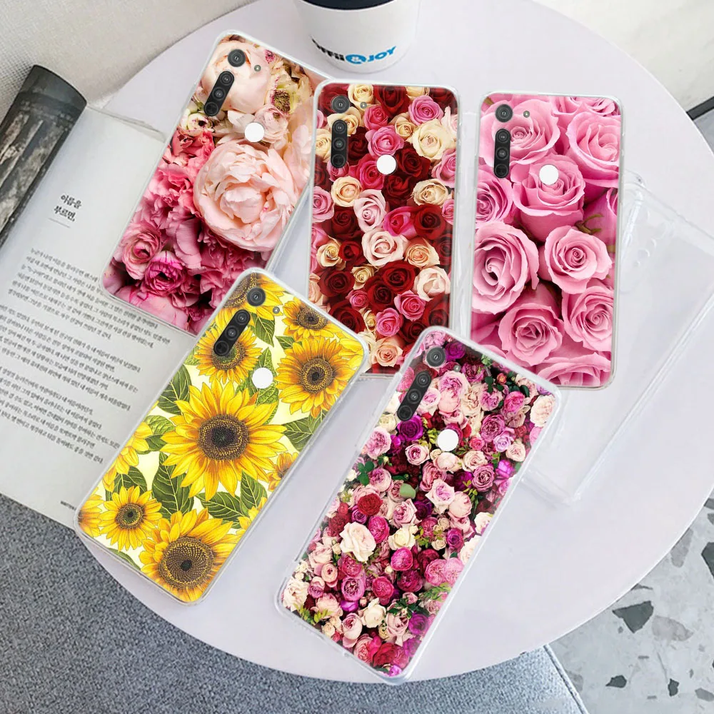 Cover for Motorola Moto Edge 20 Fusion E4 E5 Z2 Play GO G 5G Power G4 G6 Plus S30 Lite Soft Transparent Case ZR21 Flower