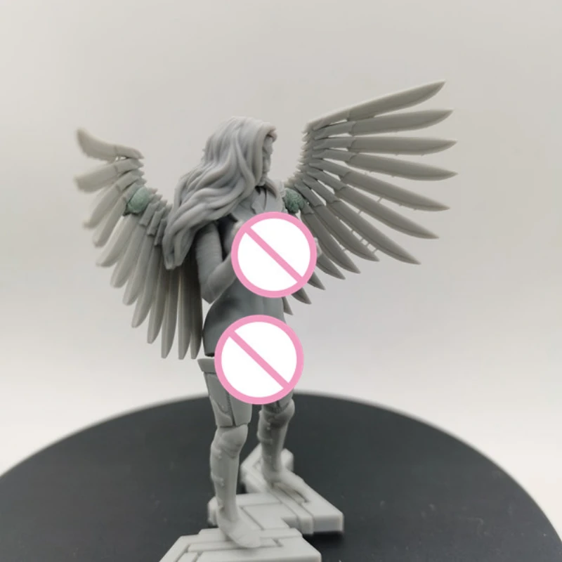 Figura de resina a escala 1/24, chica dorada, guerrera, ángeles, Kit de modelo de ensamblaje, juguete de impresión 3D sin pintar
