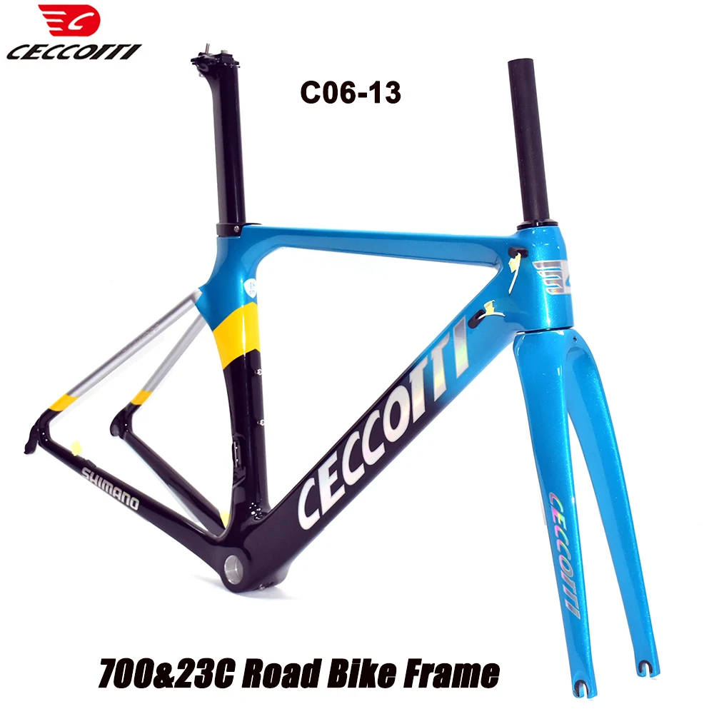 CECCOTTI Carbon Road Bike Frames  Fit Di2/Mechanical Derailleur Racing Speed Frame V Brake Bicycle Frameset