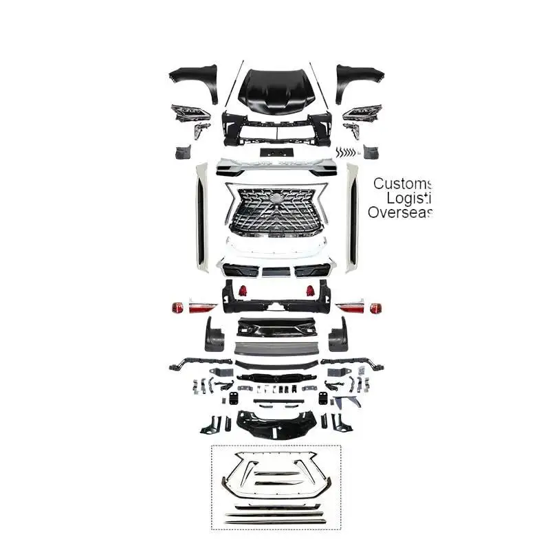 

GUGO Upgrade 2008-2015 LX570 Bodykit to 2021 LX570 Model New Front & Rear ABS Bumper with Tow Hook Plastic Body Kit for Cars