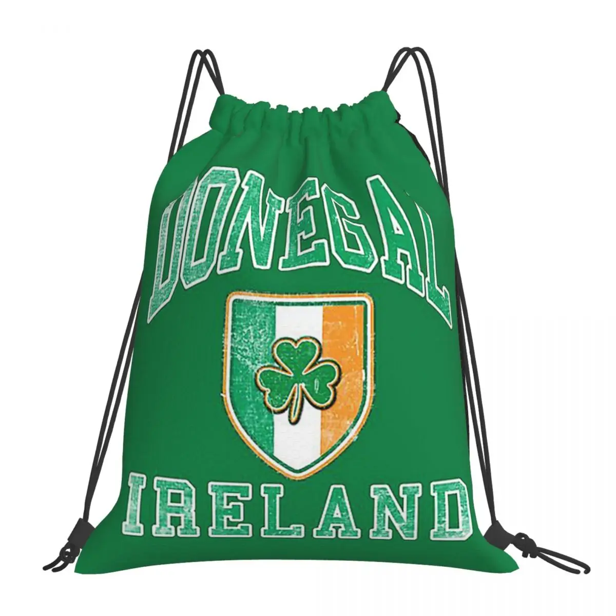Donegal, Ireland With Shamrock Backpacks Fashion Portable Drawstring Bags Sundries Bag Book Bags For Man Woman Students