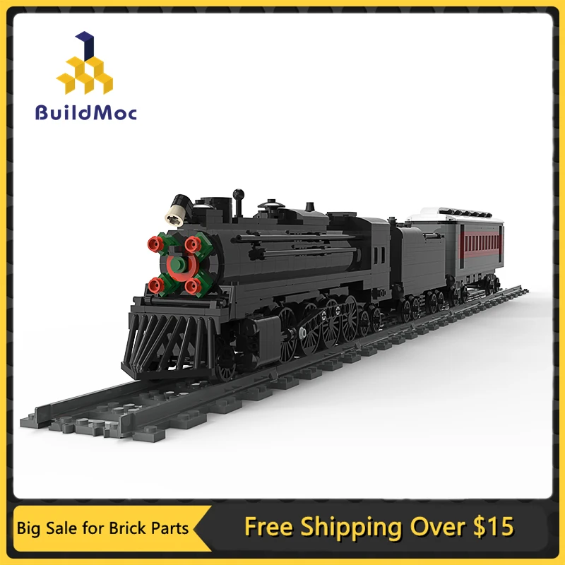 

MOC Train Building Blocks Kit Locomotive Railway Carriage Railroad Car Truck Series Collection Brick Toys Birthday Gift For Kids