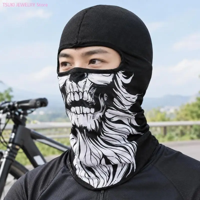 62KE Fabric Balaclava Ski Mask Full Face Cover with Integrated Head and Neck Coverage for Sun, Dust, and Wind Exposure on