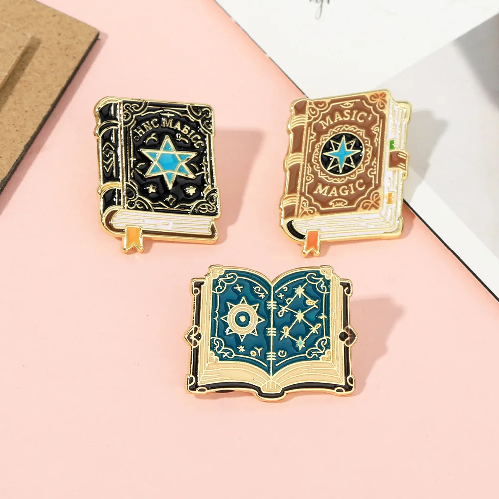 

New Hot Sale Unisex Alloy Halloween Book Pin Cartoon Brooch Badge DIY Memorial Decoration Clothes Adjustment Gift Giving