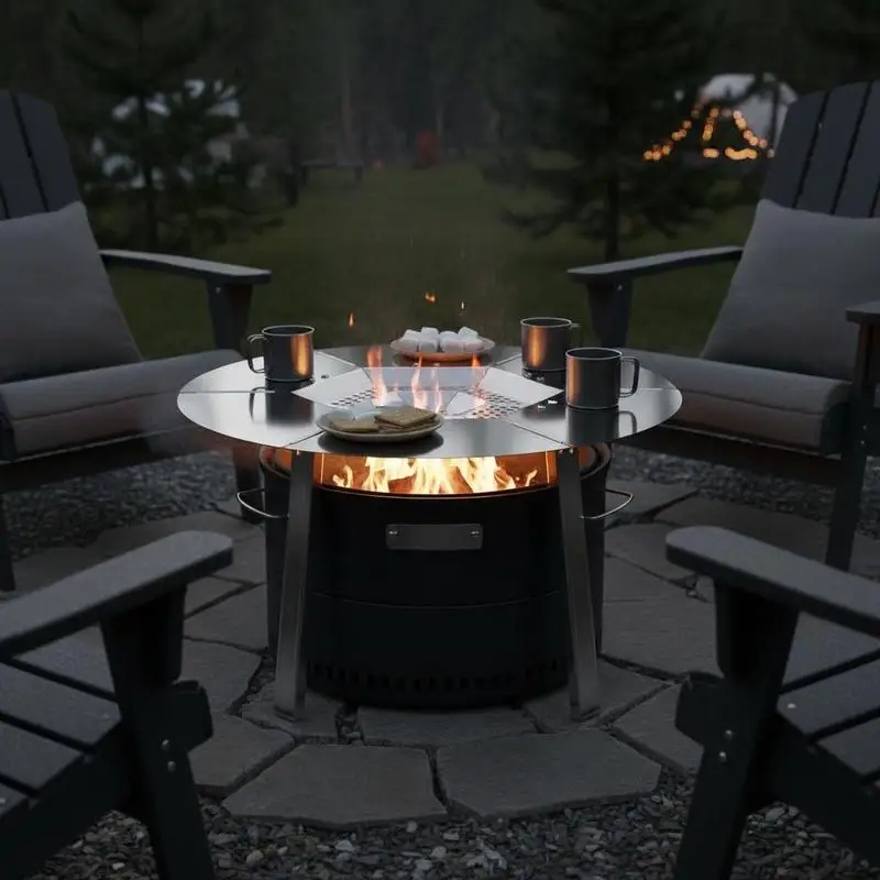 Fireplace Radiant Plate 20 inch For Backyard Camping Patio, Heat Direction Distribution Detachable Design 304 Alloy Material Professional Outdoor Burner Accessory