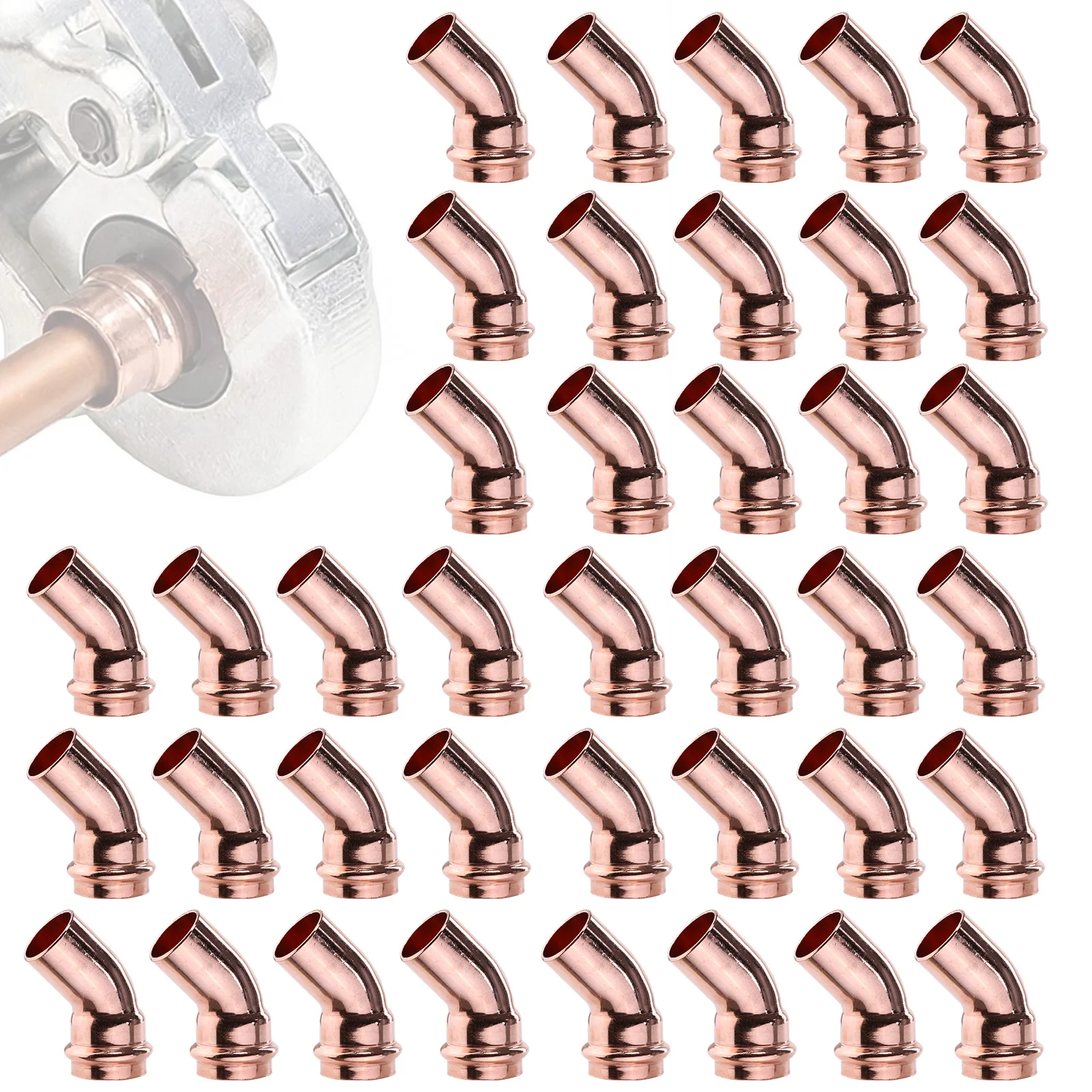 

Медные пресс-фитинги универсальные, колено 45 градусов, для медных труб, соединитель для сварки, аксессуары для домашней сантехники