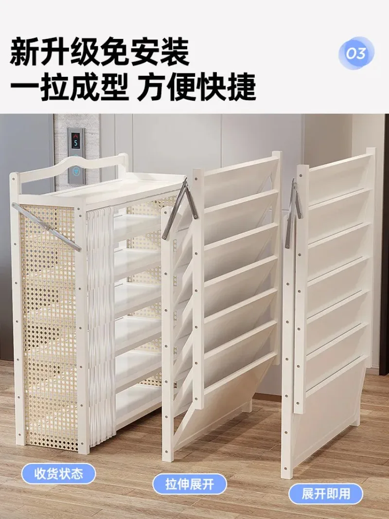 Folding shoe racks are good-looking indoors, multi-layer doorways, outer corridors, and dust-free shoe cabinets for rental house