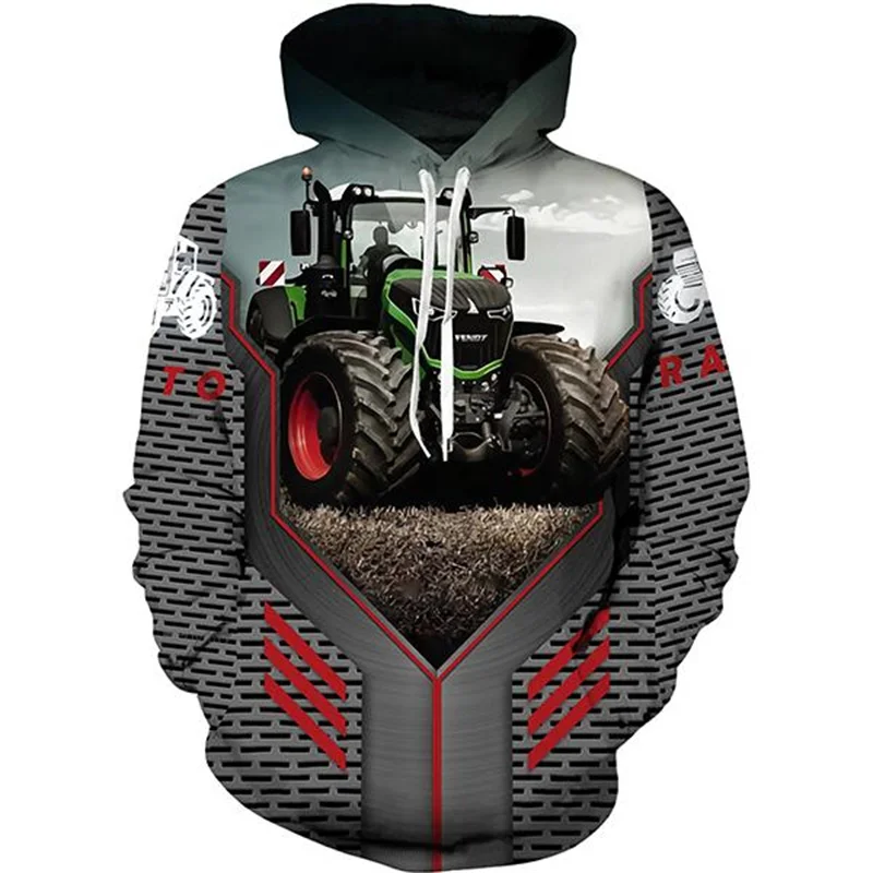 

Cartoon Tractor Pattern Hoodies Fashion Funny Long Sleeve Mens Kids 3D Printed Hoodie Casual Oversized Harajuku Sweatshirts