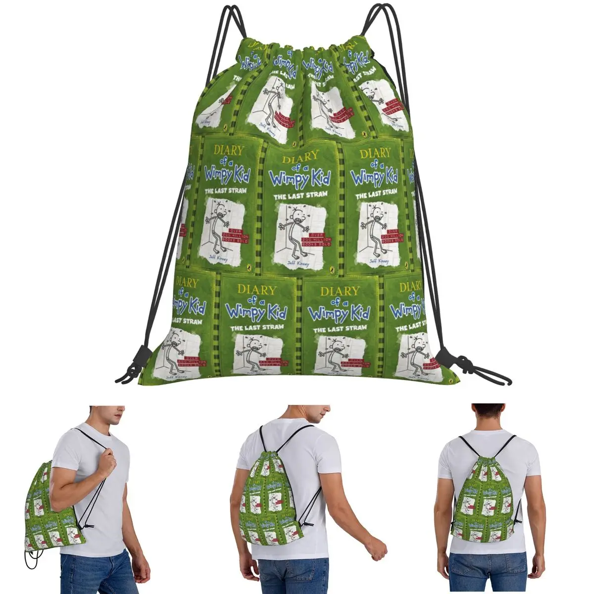 Diary Of A Wimpy Kid The Last Straw カバーバックパック多機能巾着バッグ収納バッグブックバッグ旅行学生用
