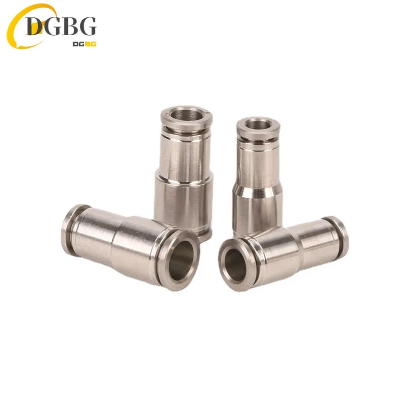 2PCS Stainless Steel Pneumatic Fittings PG6-4 8-4 10-8 12-10 For Air water Hose Tube Push in Straight Gas Quick Connection