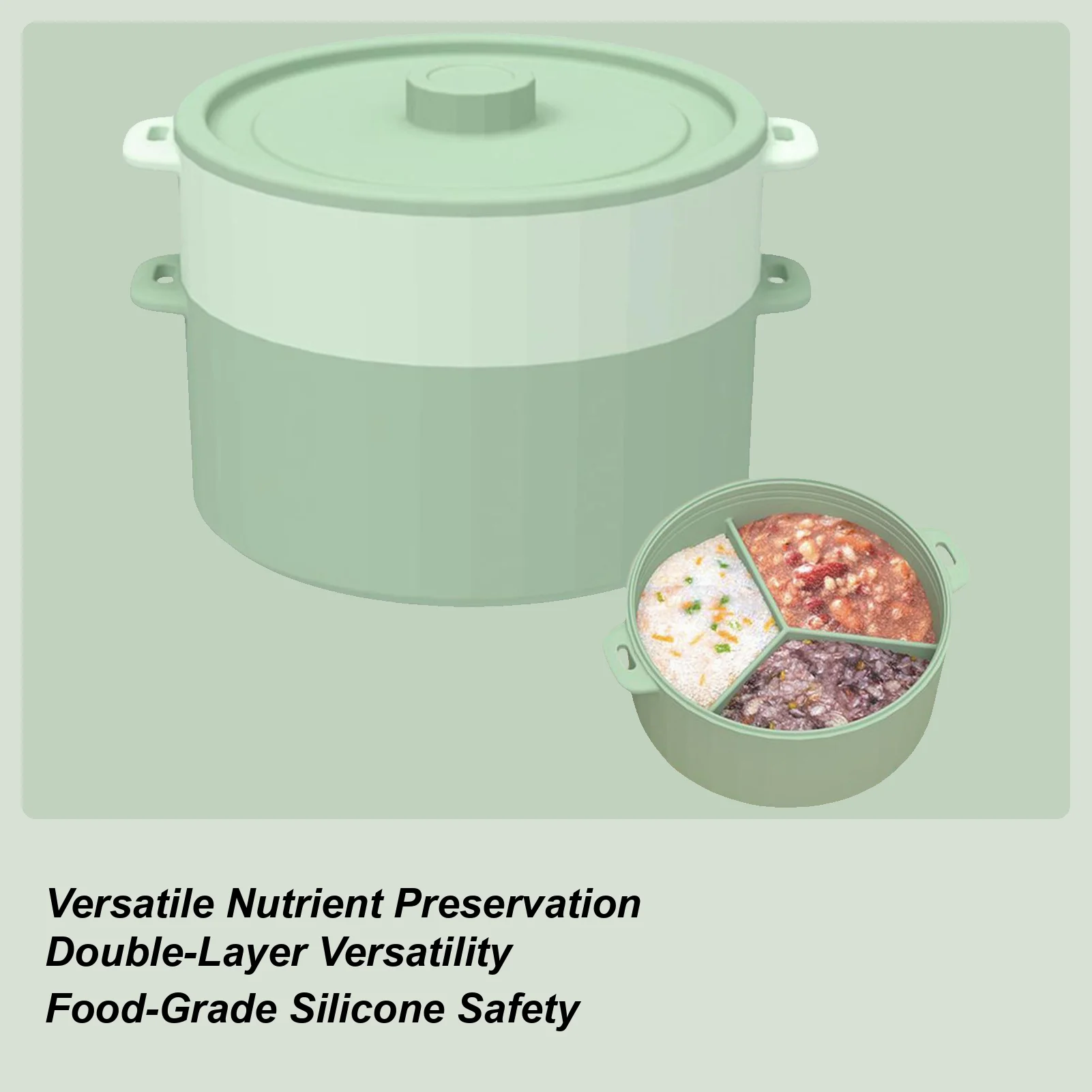 

Пароварка для овощей, микроволновая печь, двухслойная, с антипригарным покрытием, складная микроволновая печь, пароварка с крышкой для детского питания, кукурузы, пасты, еды