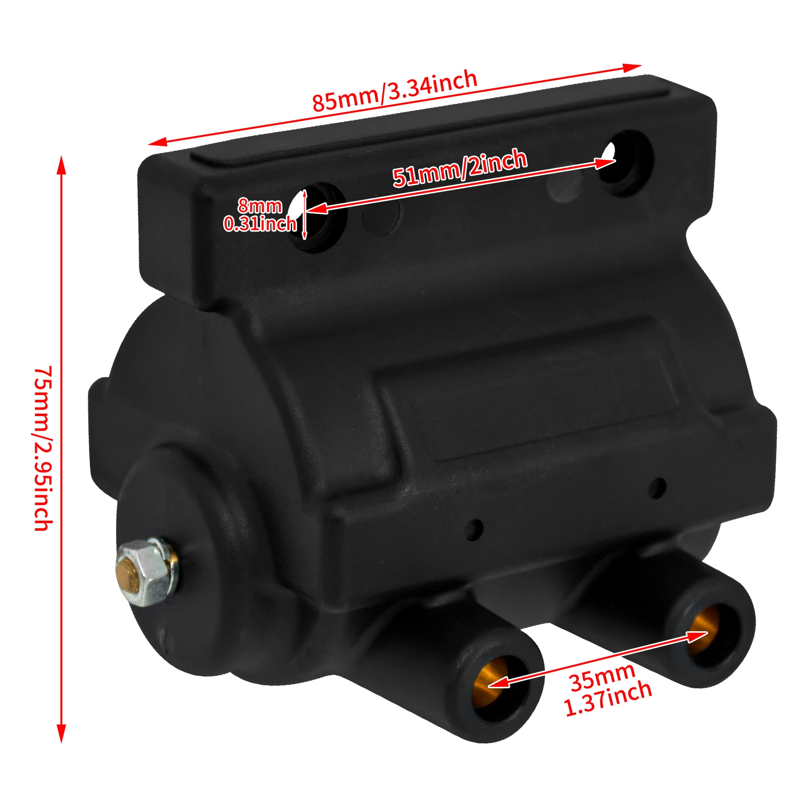 Motorcycle Duel Fire High Power Ignition Coil For Harley V-Twins 1965-1979 Touring Sportster Softail Dyna Two Wire Spark Coil