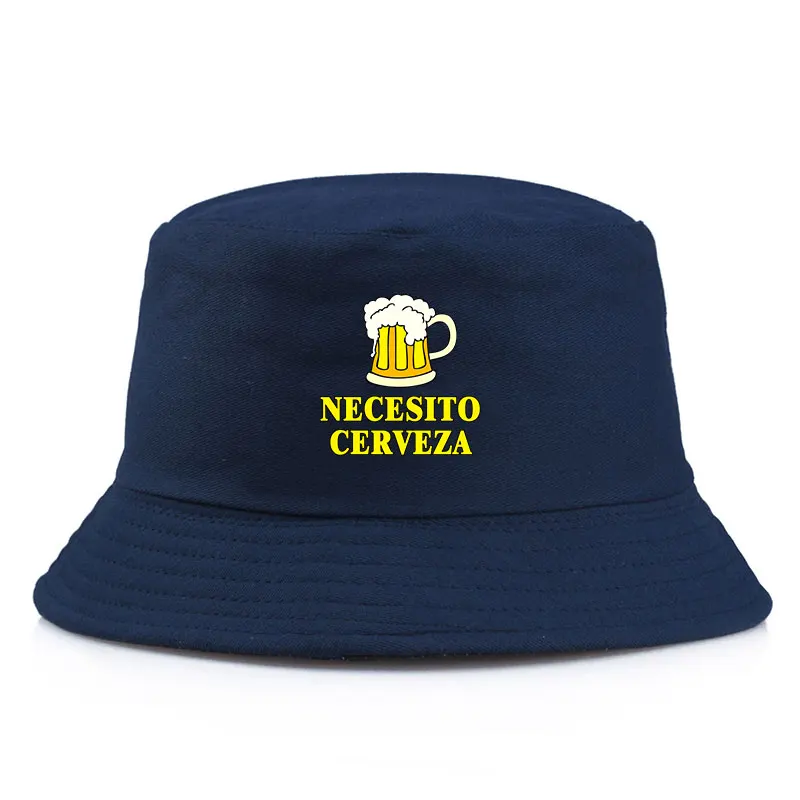 

Модная двусторонняя панама Necesito Cerveza, пивная кружка с принтом, забавная испанская кепка унисекс, летняя рыбацкая шляпа, праздничная уличная кепка