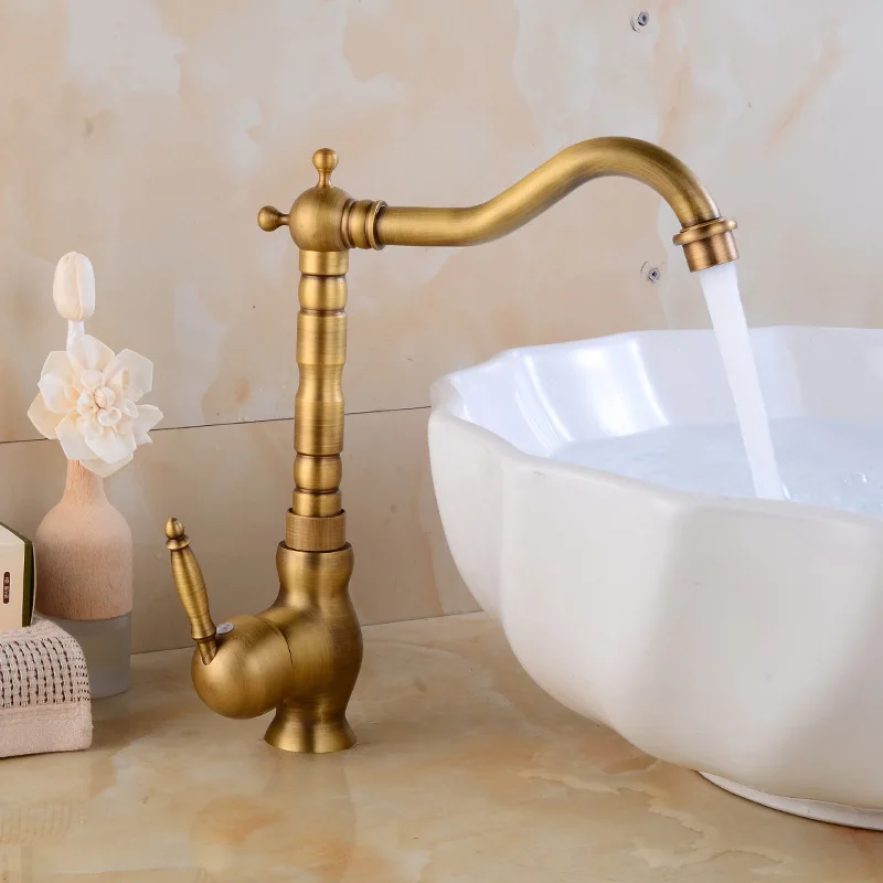 All-copper Building Materials Sanitary Ware, Bathroom Washbasin, Washbasin On The Table, Hot And Cold Faucets, Antique Heightene
