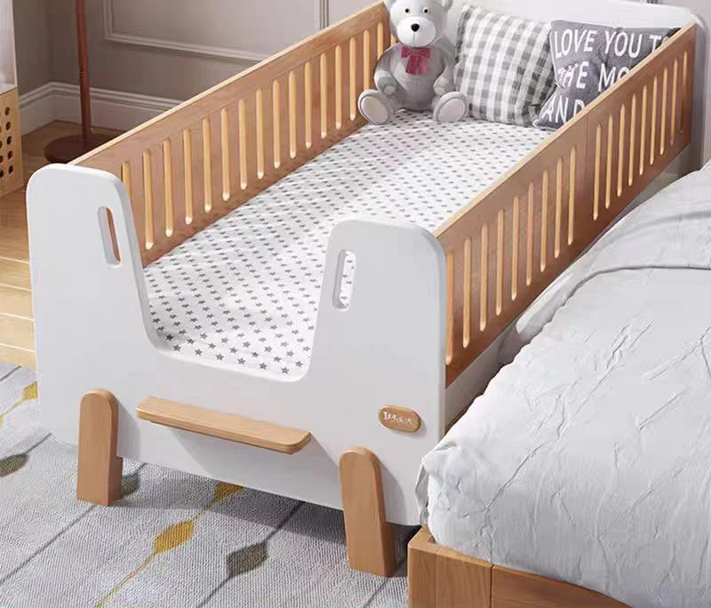 

Convertible Wooden Children's Furniture Set: Queen Bed Frame, Cradle, Storage, Multi-function Crib