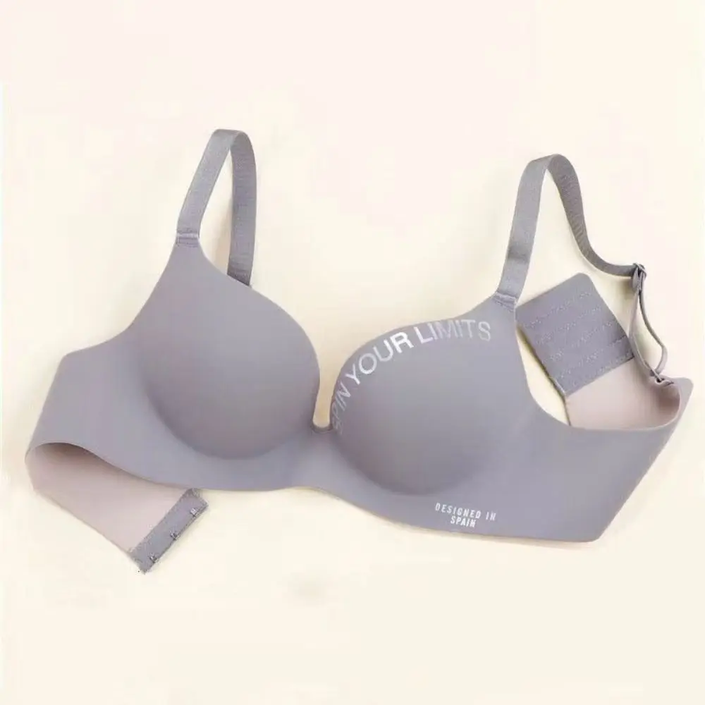 

Мягкий женский бюстгальтер с буквенным узором и глубоким V-образным вырезом, без стального кольца, бесшовный бюстгальтер пуш-ап, тонкий бюстгальтер с защитой от провисания, чашка 3/4 для девочек