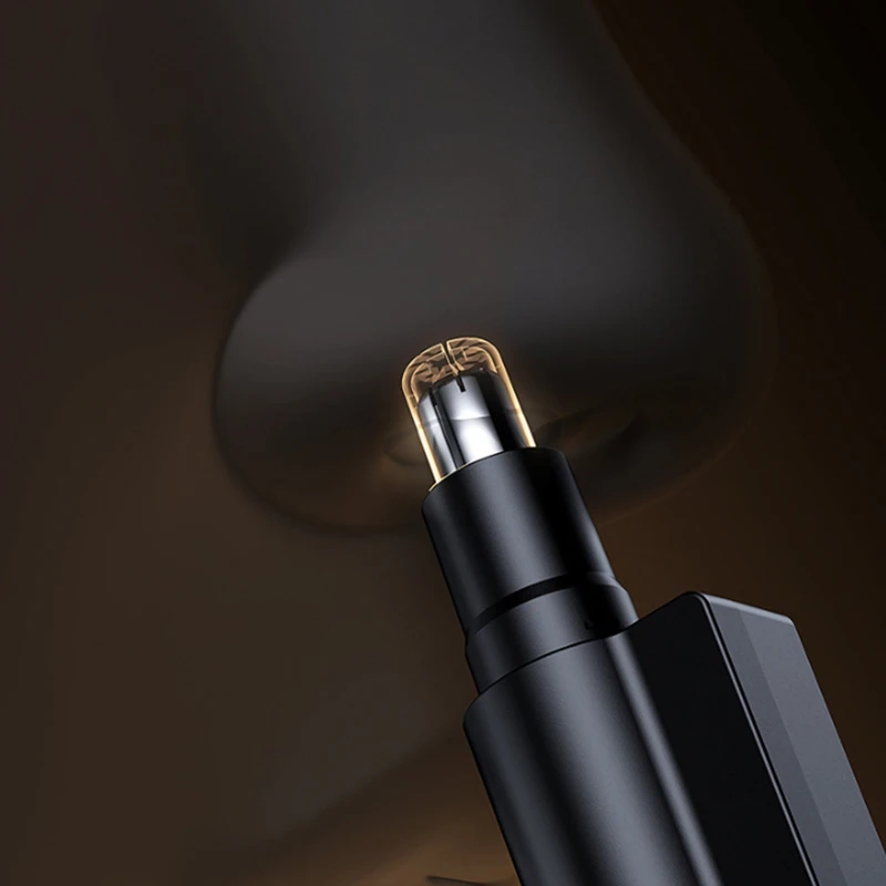 คู่มือจมูกผมTrimmerเครื่องโกนหนวดสแตนเลสผู้ชายสะอาดจมูกผมTrimmerแบบพกพาเครื่องโกนหนวดมีดโกนจมูกและหูTrimmer