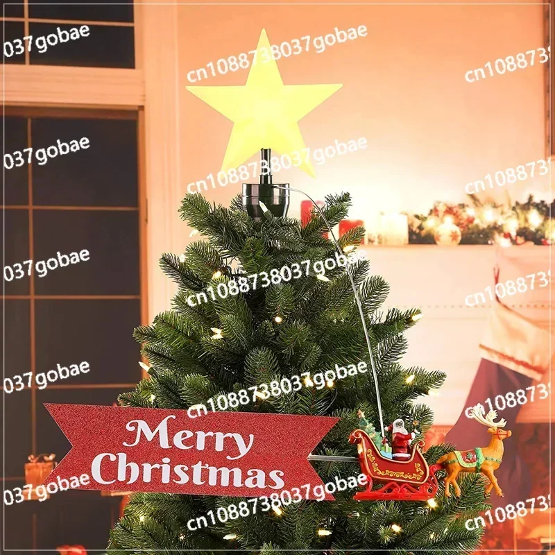 Christmas Christmas Tree Ornaments, Treetop Stars, Electric Rotation, Glowing, Atmospheric Props