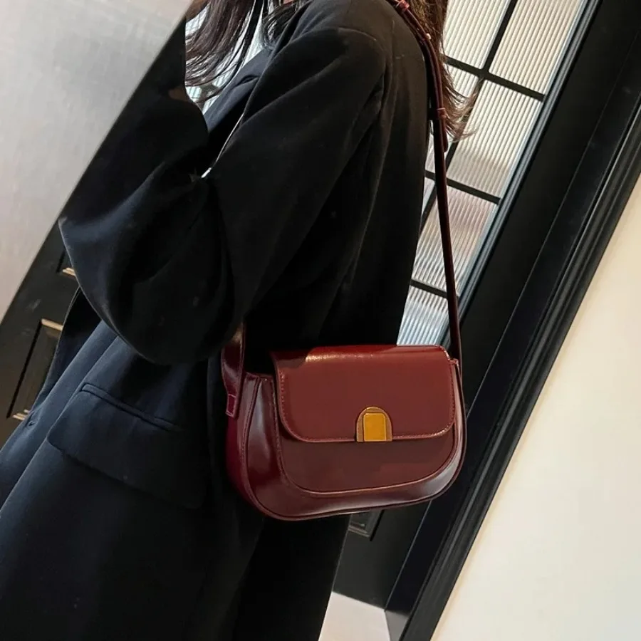 

Ретро нишевая сумка подмышки, модная новая приливная простая универсальная изысканная сумка через плечо на одно плечо, женские сумки-седла