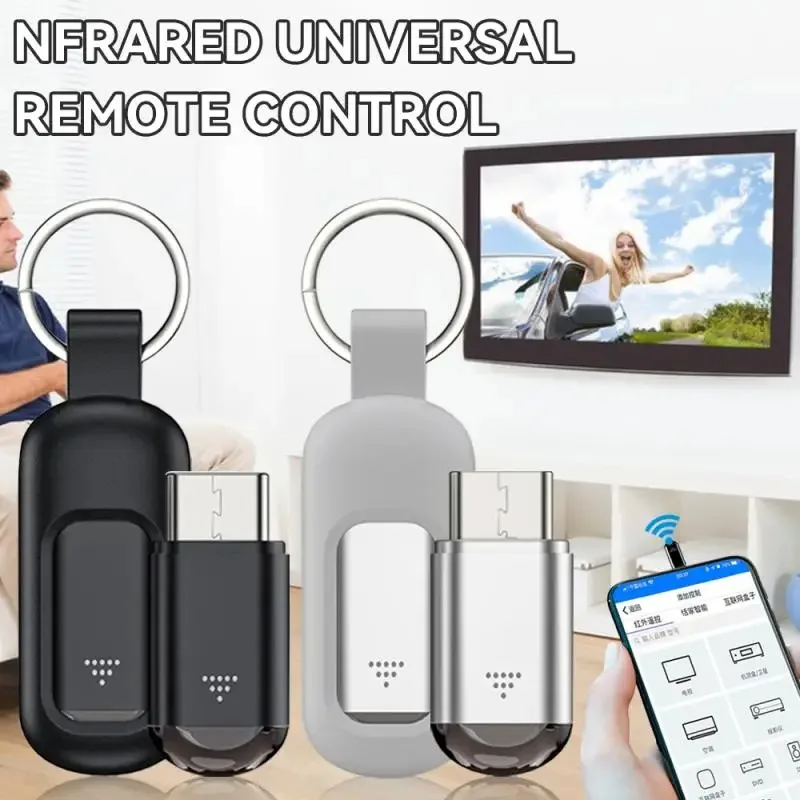 Tipo C e iPhone Smart IR Remote Control, Universal, Infrared App Control, Adaptador para Smartphone, TV Box, Ar Condicionado