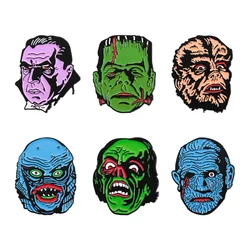 Horror Thriller Movies Brooch Enamel Pins Halloween Punk Monster Brooch Backpack Lapel Badge Decorative Jewelry Gift for Friends